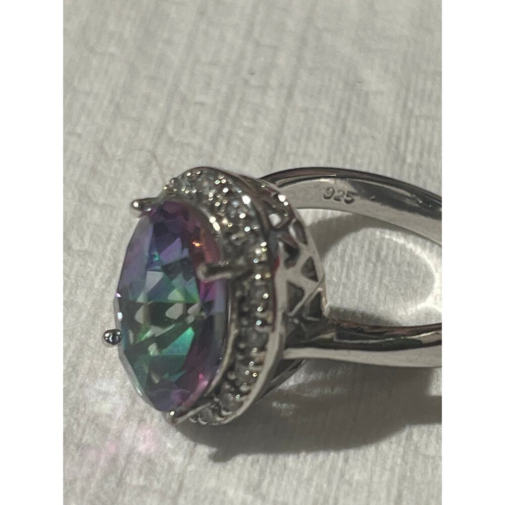 Vintage‎ Blue Topaz Silver Ring Center Blue Topaz Gemstone size 9.5 - Picture 8 of 9